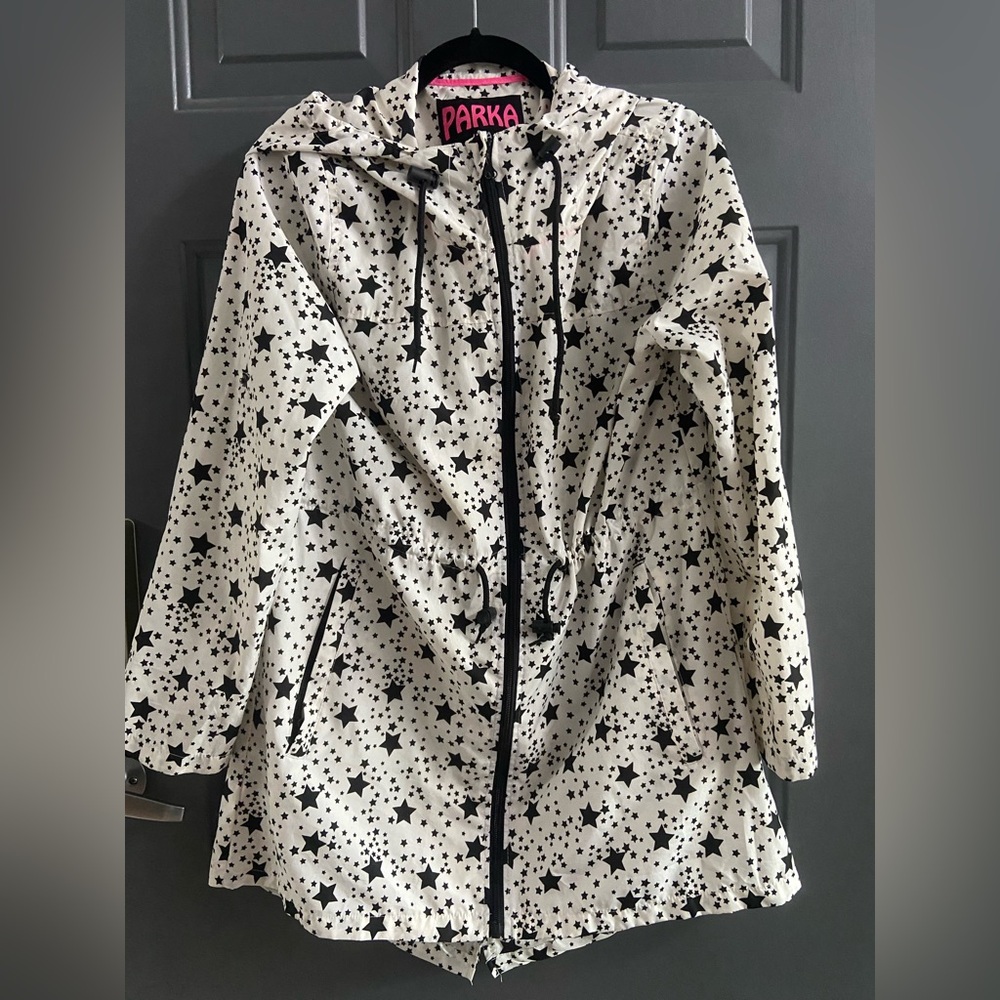 Primark White and Black Utility Jacket with Star Print